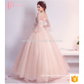 Korean ladies two piece floral chiffon sequence evening dresses party wear gowns for ladies